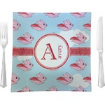 Flying Pigs 9.5" Glass Square Lunch / Dinner Plate- Single or Set of 4 (Personalized)