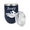 Flying Pigs Stainless Wine Tumblers - Navy - Single Sided - Alt View