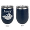 Flying Pigs Stainless Wine Tumblers - Navy - Single Sided - Approval