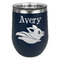 Flying Pigs Stainless Wine Tumblers - Navy - Single Sided - Front
