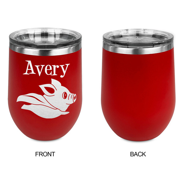 Flying Pigs Stainless Wine Tumblers - Red - Single Sided - Approval