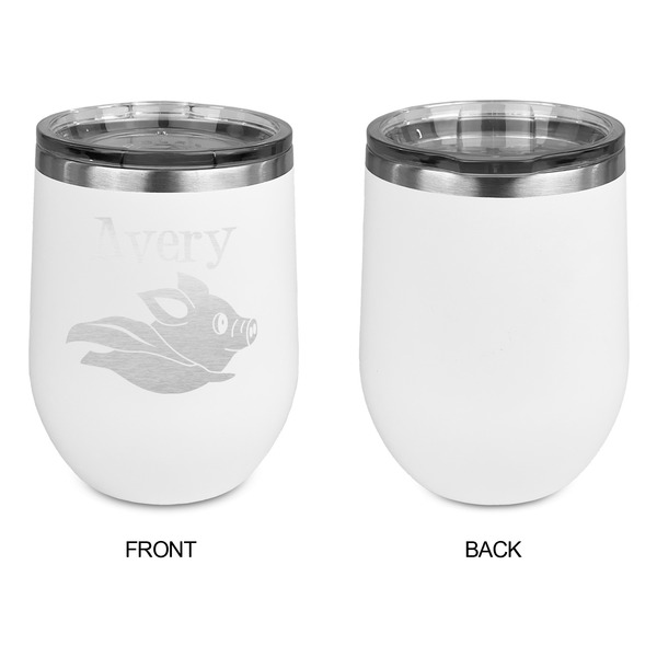 Flying Pigs Stainless Wine Tumblers - White - Single Sided - Approval