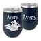 Flying Pigs Steel Wine Tumbler - Blue - Front and Back
