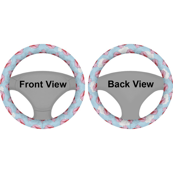 Flying Pigs Steering Wheel Cover- Front and Back
