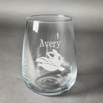 Flying Pigs Stemless Wine Glass - Engraved (Personalized)