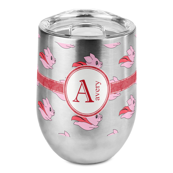 Custom Flying Pigs Stemless Wine Tumbler - Full Print (Personalized)