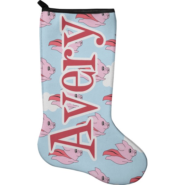 Custom Flying Pigs Holiday Stocking - Neoprene (Personalized)