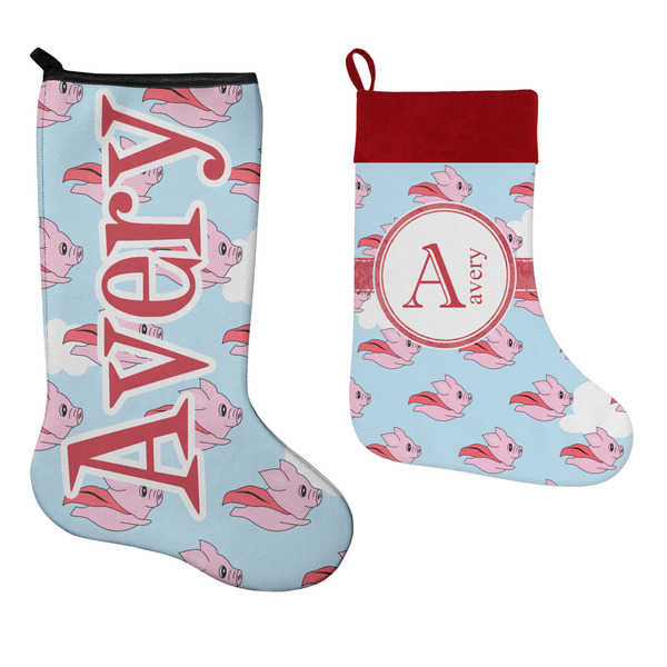 Flying Pigs Stockings - Side by Side compare