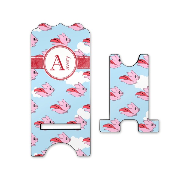 Flying Pigs Stylized Phone Stand - Front & Back - Small