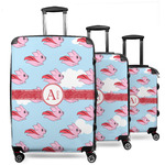 Flying Pigs 3 Piece Luggage Set - 20" Carry On, 24" Medium Checked, 28" Large Checked (Personalized)