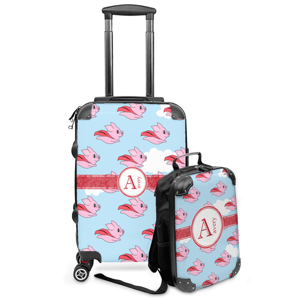 Custom Flying Pigs Kids 2-Piece Luggage Set - Suitcase & Backpack (Personalized)