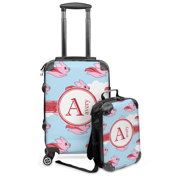 Custom Flying Pigs Kids 2-Piece Luggage Set - Suitcase & Backpack (Personalized)