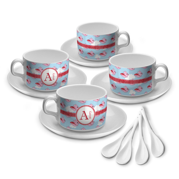 Custom Flying Pigs Tea Cup - Set of 4 (Personalized)
