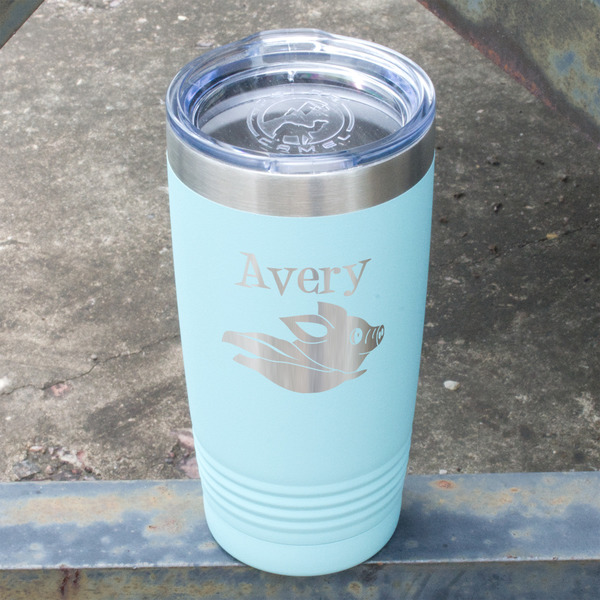 Flying Pigs Teal Polar Camel Tumbler - 20oz - Angled