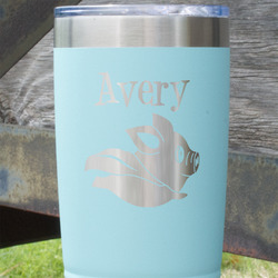 Flying Pigs 20 oz Stainless Steel Tumbler - Teal - Single Sided (Personalized)