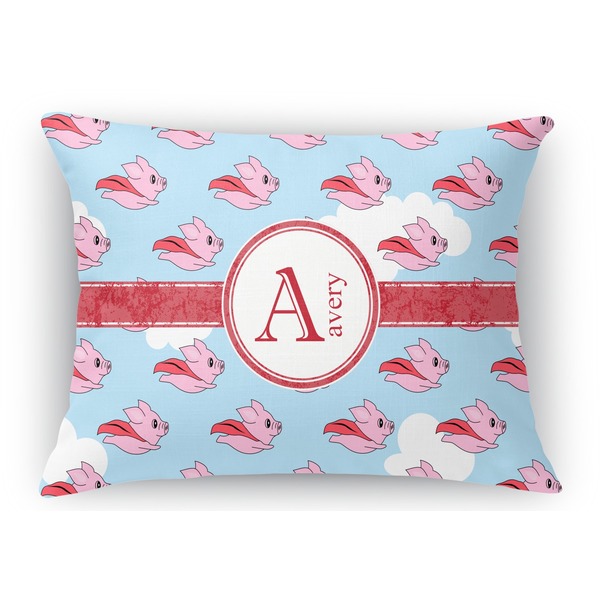 Custom Flying Pigs Rectangular Throw Pillow Case (Personalized)