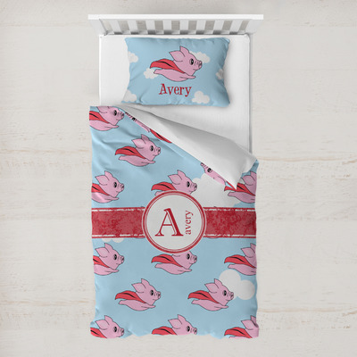 Flying Pigs Toddler Bedding w/ Name and Initial