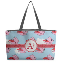 Flying Pigs Beach Totes Bag - w/ Black Handles (Personalized)