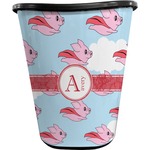 Flying Pigs Waste Basket - Double Sided (Black) (Personalized)