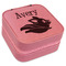 Flying Pigs Travel Jewelry Boxes - Leather - Pink - Angled View