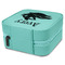 Flying Pigs Travel Jewelry Boxes - Leather - Teal - View from Rear