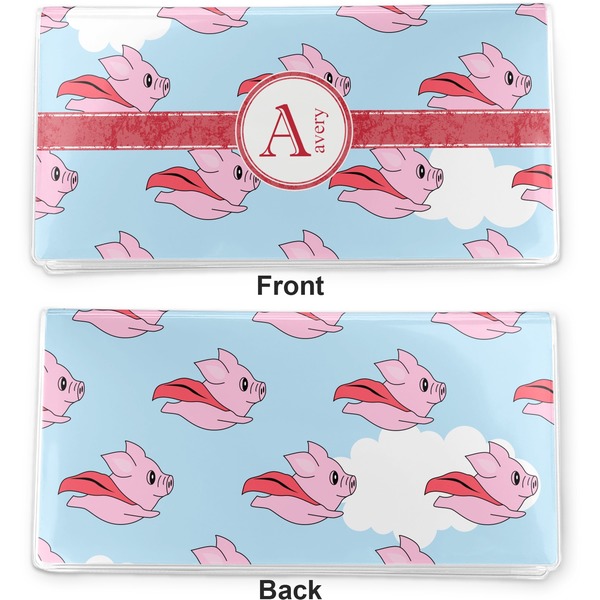 Flying Pigs Vinyl Check Book Cover - Front and Back