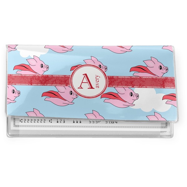 Custom Flying Pigs Vinyl Checkbook Cover (Personalized)