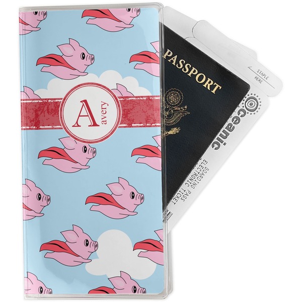 Custom Flying Pigs Travel Document Holder