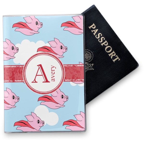Custom Flying Pigs Vinyl Passport Holder (Personalized)
