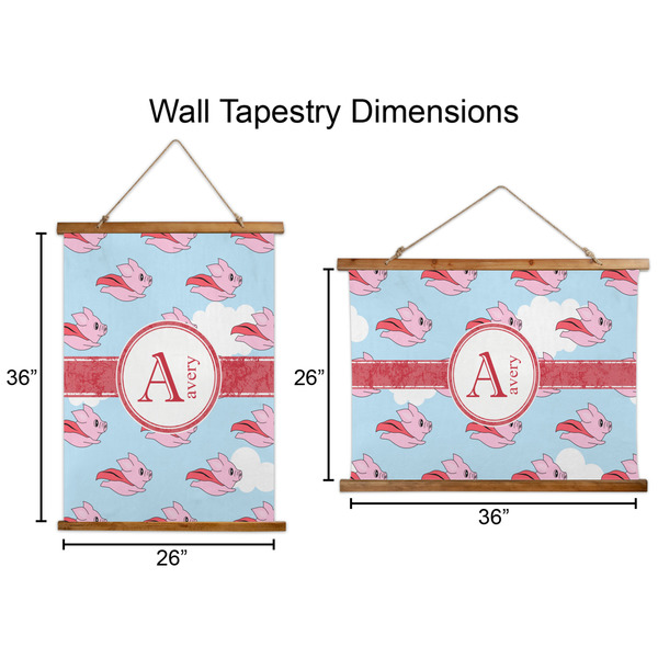 Flying Pigs Wall Hanging Tapestries - Parent/Sizing