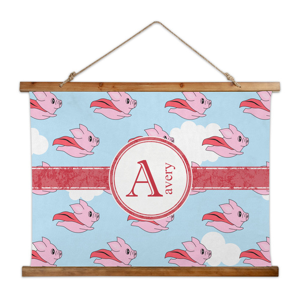 Custom Flying Pigs Wall Hanging Tapestry - Wide (Personalized)