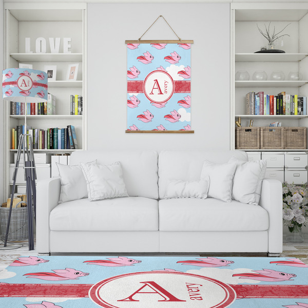 Flying Pigs Wall Hanging Tapestry - Portrait - IN CONTEXT