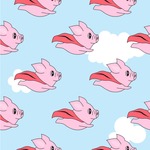 Flying Pigs Wallpaper & Surface Covering (Water Activated 24"x 24" Sample)