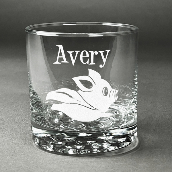 Custom Flying Pigs Whiskey Glass - Engraved (Personalized)