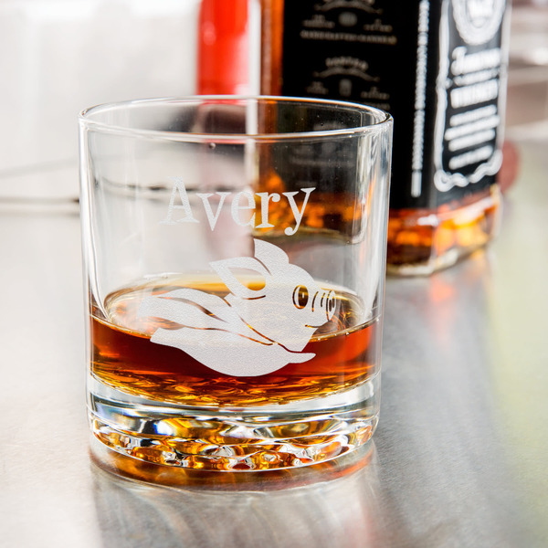 Flying Pigs Whiskey Glass - Jack Daniel's Bar - in use