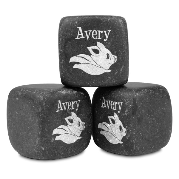 Custom Flying Pigs Whiskey Stone Set (Personalized)