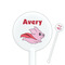 Flying Pigs 5.5" Round Plastic Stir Sticks - White - Single Sided (Personalized)