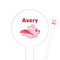 Flying Pigs White Plastic 6" Food Pick - Round - Closeup