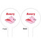 Flying Pigs White Plastic 6" Food Pick - Round - Double Sided - Front & Back