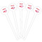 Flying Pigs White Plastic 6" Food Pick - Round - Fan View