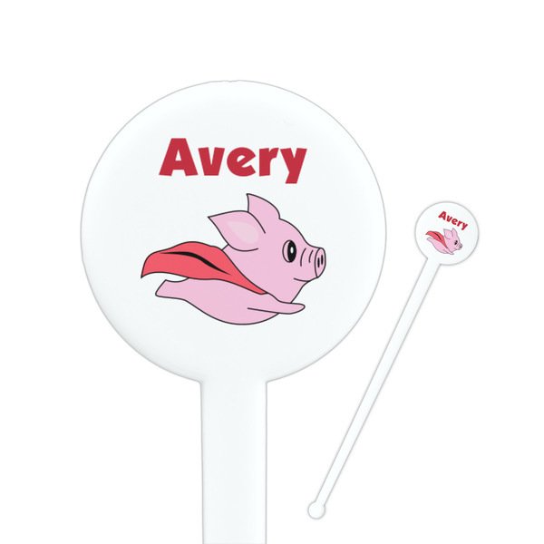 Custom Flying Pigs Round Plastic Stir Sticks (Personalized)