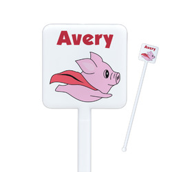 Flying Pigs Square Plastic Stir Sticks - Double Sided (Personalized)