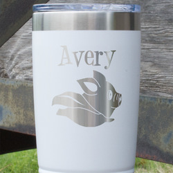 Flying Pigs 20 oz Stainless Steel Tumbler - White - Single Sided (Personalized)