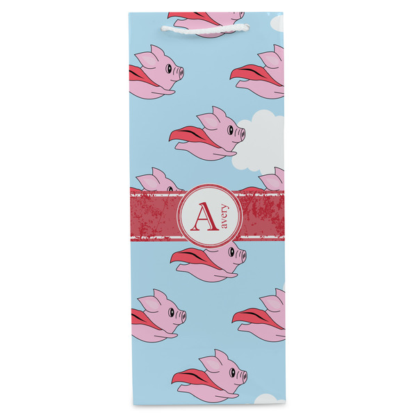 Flying Pigs Wine Gift Bag - Gloss - Front
