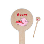 Flying Pigs 4" Round Wooden Food Picks - Single Sided (Personalized)