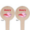 Flying Pigs Wooden 4" Food Pick - Round - Double Sided - Front & Back