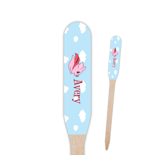 Custom Flying Pigs Paddle Wooden Food Picks (Personalized)