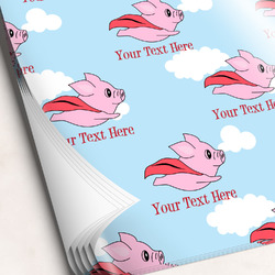 Flying Pigs Wrapping Paper Sheets - Single-Sided - 20" x 28" (Personalized)