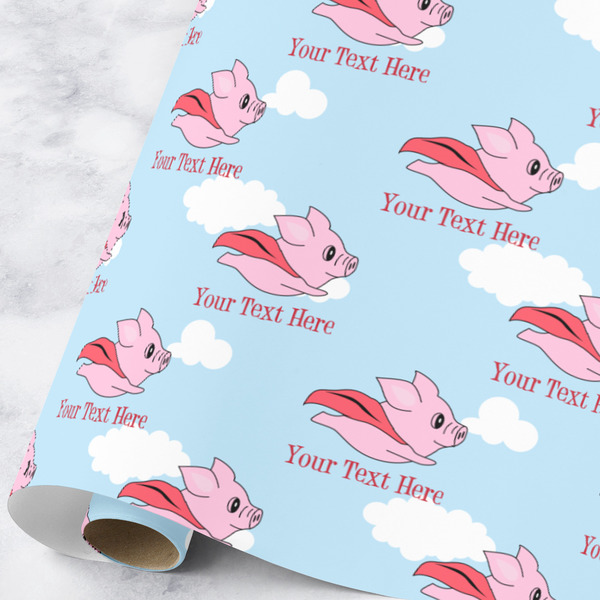 Custom Flying Pigs Wrapping Paper Roll - Large (Personalized)