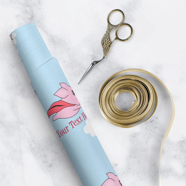 Flying Pigs Wrapping Paper Roll - Matte - In Context